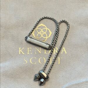 Kendra Scott Silver Adjustable Chain Bracelet Ivory Mother of Preal